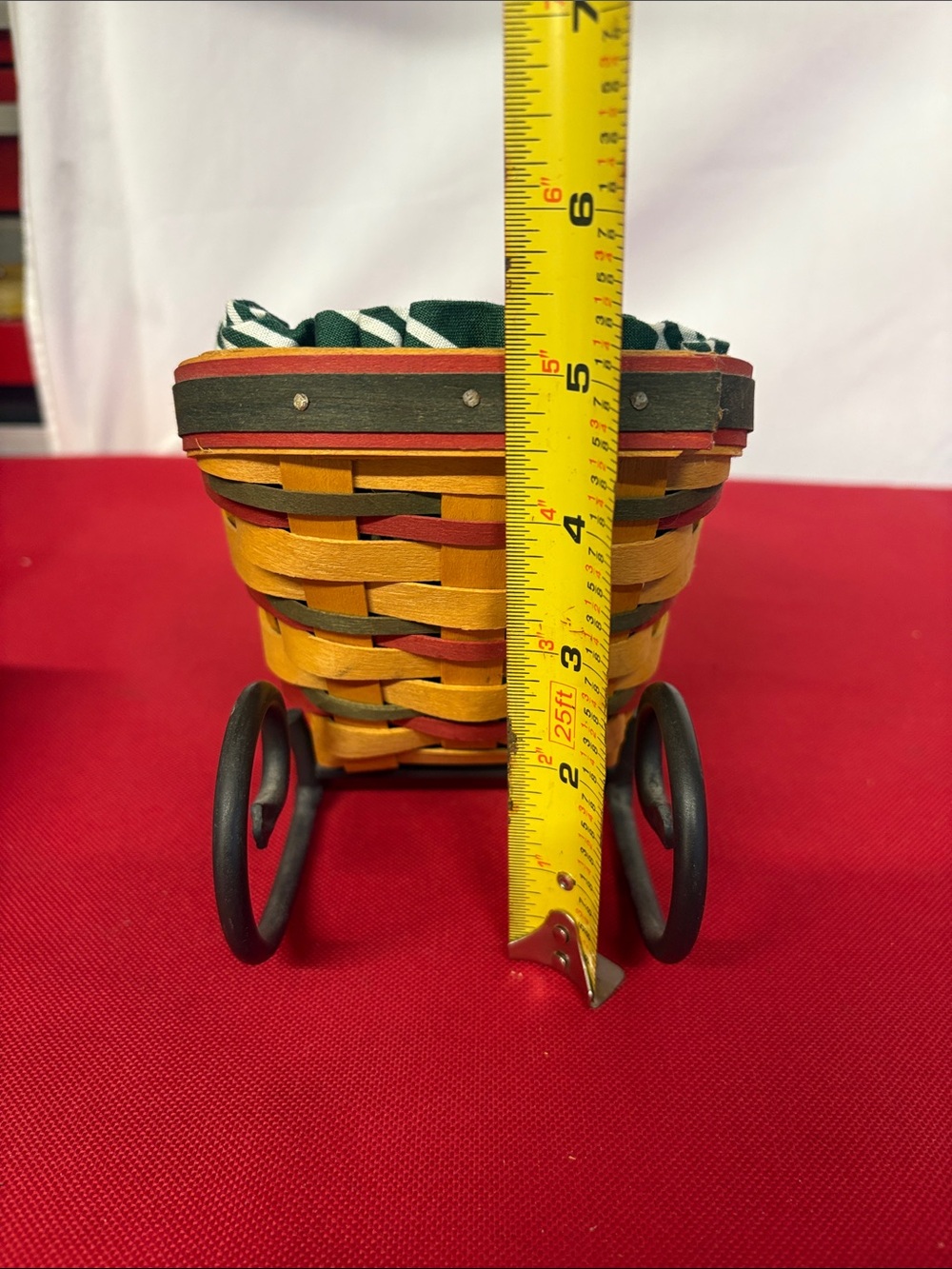 Longaberger 1998 Dash Away Sleigh Basket/Runner/Liner - Picture 9 of 12